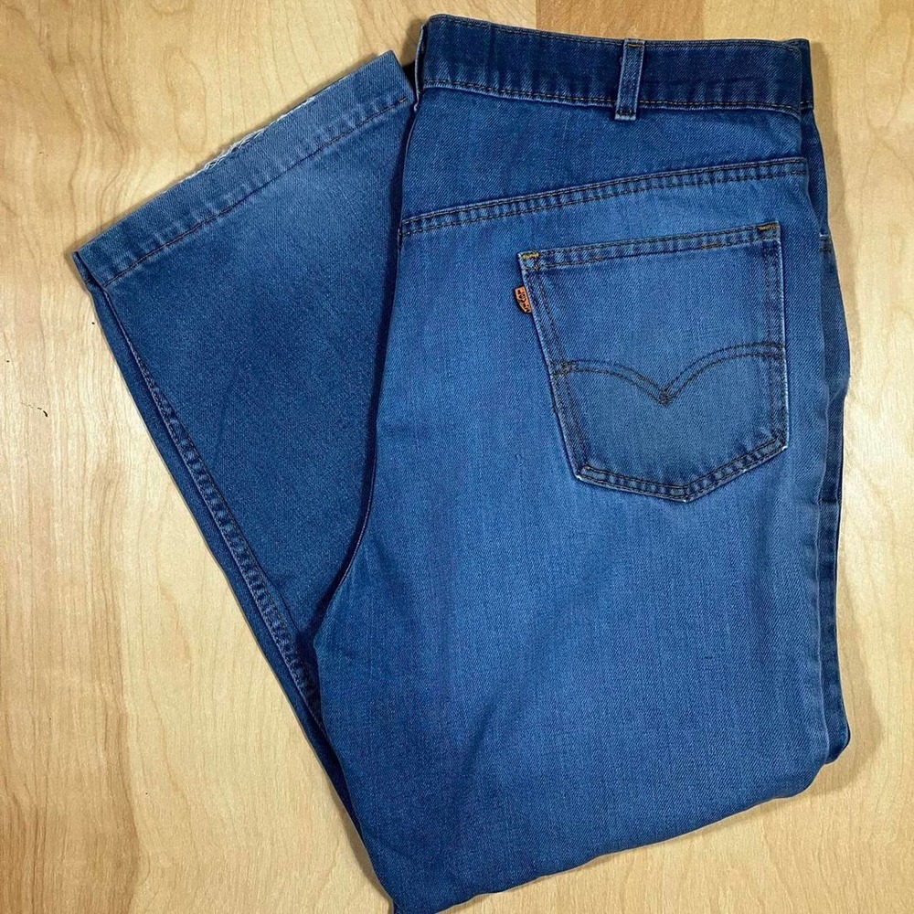 Vintage 70s Orange Tab Levi’s for Men with a skosh more comfort denim jeans - Picture 1 of 8